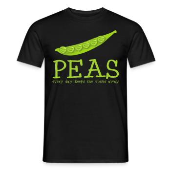 Vegetarian Vegan Peas Pea - Männer T-Shirt - Schwarz - Vorne - AI Model Male 178 light (178cm)