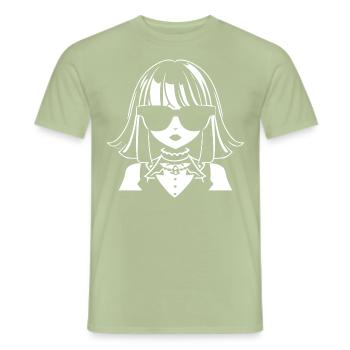 Cute Anime Girl Gothic Manga Fairytale Sunglasses - Men's T-Shirt - sage - Front - AI Model Male 178 light (178cm)