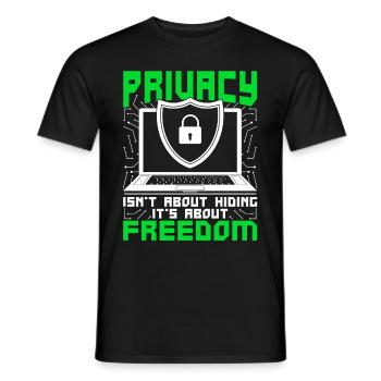 Hacker éthique Liberté de la vie privée - T-shirt homme - noir - Devant - AI Model Male 178 light (178cm)