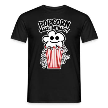 Happy Popcorn - Men's T-Shirt - black - Front - AI Model Male 178 light (178cm)