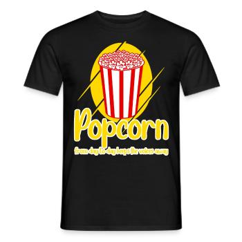Funny Popcorn - Men's T-Shirt - black - Front - AI Model Male 178 light (178cm)