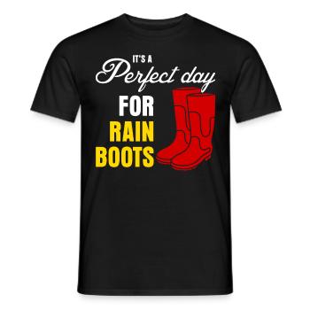 Rain Boots - Men's T-Shirt - black - Front - AI Model Male 178 light (178cm)
