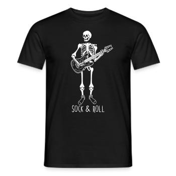 Chaussettes d’hiver Guitar Skeleton Chaussettes en laine - T-shirt homme - noir - Devant - AI Model Male 178 light (178cm)