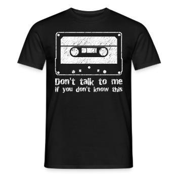 Cassettes 80s 90s Mixtape Cassette - T-shirt homme - noir - Devant - AI Model Male 178 light (178cm)