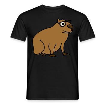 Capybara avec lunettes Nerd Capybaras - T-shirt homme - noir - Devant - AI Model Male 178 light (178cm)
