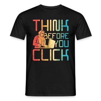 Hacker éthique : réfléchissez avant de cliquer - T-shirt homme - noir - Devant - AI Model Male 178 light (178cm)