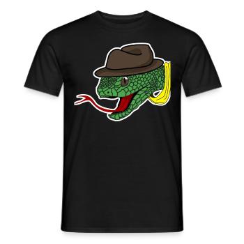 Snake with Cap Reptiles Snakes - Männer T-Shirt - Schwarz - Vorne - AI Model Male 178 light (178cm)