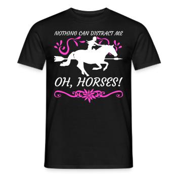 Horse Riding Horses Rider - Men's T-Shirt - black - Front - AI Model Male 178 light (178cm)