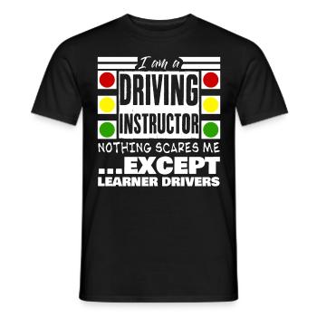 Moniteur d’auto-école Apprentis conducteurs - T-shirt homme - noir - Devant - AI Model Male 178 light (178cm)