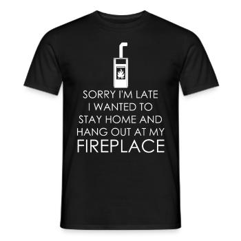 Firewood Fireplace Stove Oven - Men's T-Shirt - black - Front - AI Model Male 178 light (178cm)