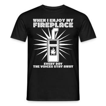 Fireplace Firewood Oven Stove - Men's T-Shirt - black - Front - AI Model Male 178 light (178cm)