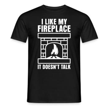 Fireplace Oven Firewood Stove - Men's T-Shirt - black - Front - AI Model Male 178 light (178cm)
