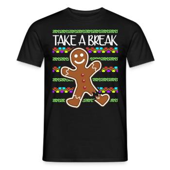 Gingerbread Man Baking - Männer T-Shirt - Schwarz - Vorne - AI Model Male 178 light (178cm)