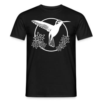 Colibri Fleurs Colibris - T-shirt homme - noir - Devant - AI Model Male 178 light (178cm)