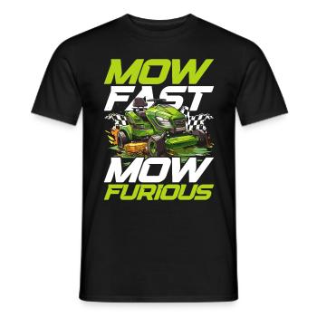 Rasenmäherrennen Mow Fast Mow Furious - Männer T-Shirt - Schwarz - Vorne - AI Model Male 178 light (178cm)