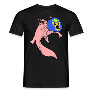 Lucha Libre Axolotl Luchador - Männer T-Shirt - Schwarz - Vorne - AI Model Male 178 light (178cm)