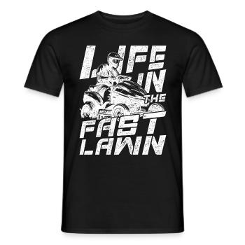 La vie de tondeuse à gazon de course dans la pelouse rapide - T-shirt homme - noir - Devant - AI Model Male 178 light (178cm)