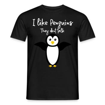 Penguin Cute Penguins - Men's T-Shirt - black - Front - AI Model Male 178 light (178cm)