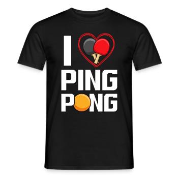 I love Ping Pong / Table Tennis - Men's T-Shirt - black - Front - AI Model Male 178 light (178cm)