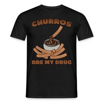 Churros Blague Churro Churrería - T-shirt homme - noir - Devant - AI Model Male 178 light (178cm)