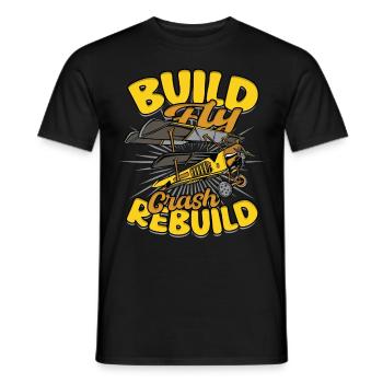 Model Airplane Build Fly Crash Rebuild - Men's T-Shirt - black - Front - AI Model Male 178 light (178cm)