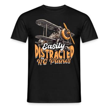 Modèle réduit d’avion facilement distrait par les avions RC - T-shirt homme - noir - Devant - AI Model Male 178 light (178cm)