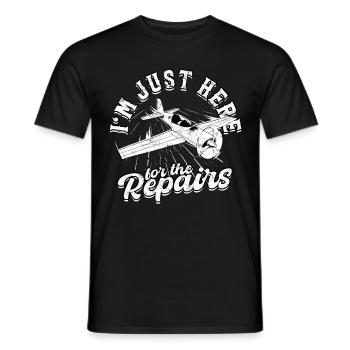 Maquette d’avion Je suis juste là pour les réparations - T-shirt homme - noir - Devant - AI Model Male 178 light (178cm)
