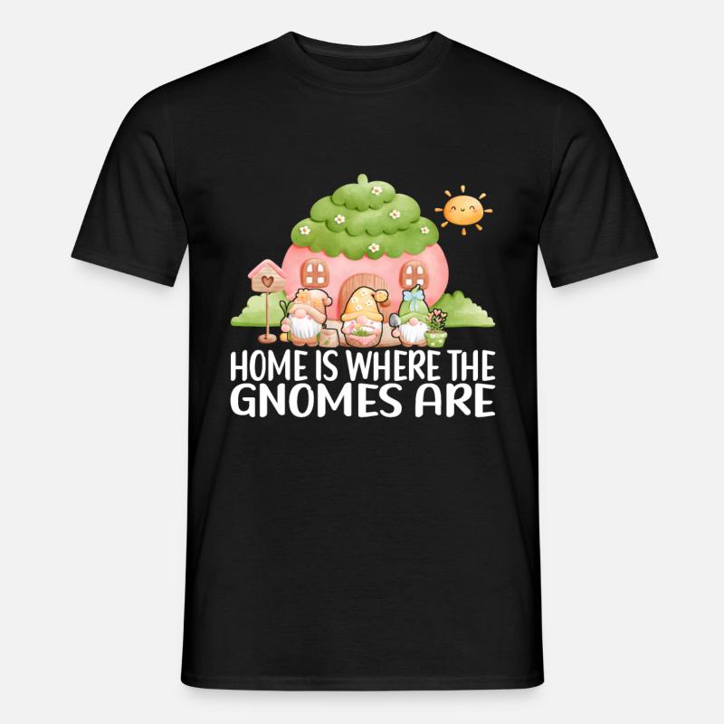 Gartenzwerge Gartenarbeit - Männer T-Shirt - Schwarz