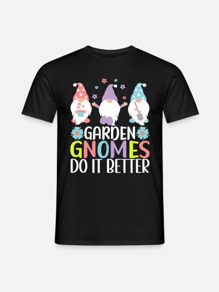 Gartenzwerge Gartenarbeit - Männer T-Shirt - Schwarz