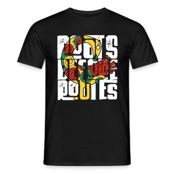 Sankofa Roots Before Routes - Männer T-Shirt - Schwarz - Vorne - AI Model Male 178 light (178cm)
