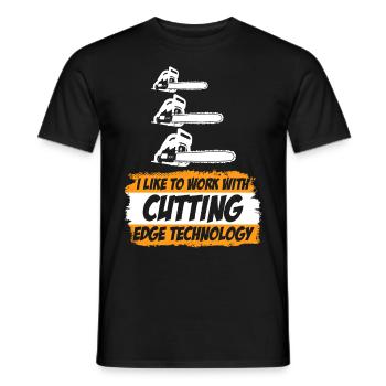 Chainsaw Chain Saw Lumberjack - Men's T-Shirt - black - Front - AI Model Male 178 light (178cm)