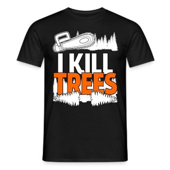 Chainsaws Chainsaw Chain Saw fire wood - Men's T-Shirt - black - Front - AI Model Male 178 light (178cm)