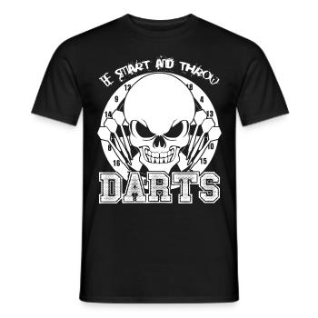 Fléchettes Jeu de fléchettes drôle Joueur de fléchettes - T-shirt homme - noir - Devant - AI Model Male 178 light (178cm)