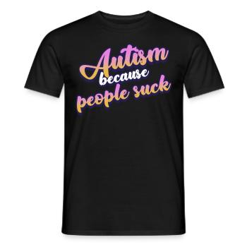 Blague autiste Autisme autiste - T-shirt homme - noir - Devant - AI Model Male 178 light (178cm)