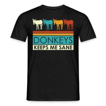 Donkey Retro Donkeys - Männer T-Shirt - Schwarz - Vorne - AI Model Male 178 light (178cm)