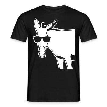 Donkey with Sunglasses Donkeys - Männer T-Shirt - Schwarz - Vorne - AI Model Male 178 light (178cm)