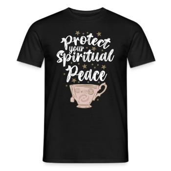 Occultism Tea Leaf Reading Protect Spiritual Peace - Men's T-Shirt - black - Front - AI Model Male 178 light (178cm)