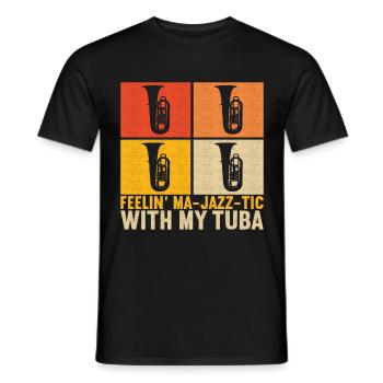 Tuba Tubist - Men's T-Shirt - black - Front - AI Model Male 178 light (178cm)