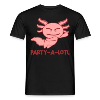 Party Axolotl Axolotls - Men's T-Shirt - black - Front - AI Model Male 178 light (178cm)