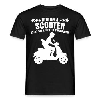 Scooter Riding Motorcycle - Männer T-Shirt - Schwarz - Vorne - AI Model Male 178 light (178cm)