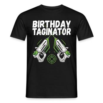Laser Tag Birthday Laser Tag Player - Men's T-Shirt - black - Front - AI Model Male 178 light (178cm)