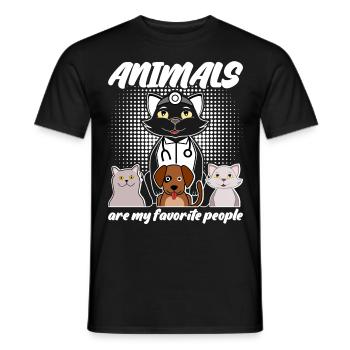Veterinarian Animals Veterinary Medicine - Men's T-Shirt - black - Front - AI Model Male 178 light (178cm)