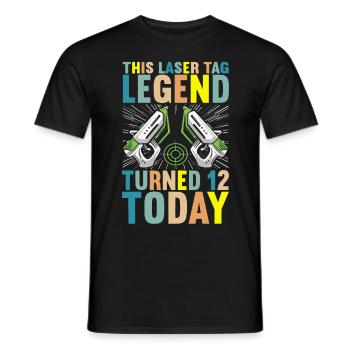 Laser Tag Anniversaire Joueur de Laser Tag - T-shirt homme - noir - Devant - AI Model Male 178 light (178cm)