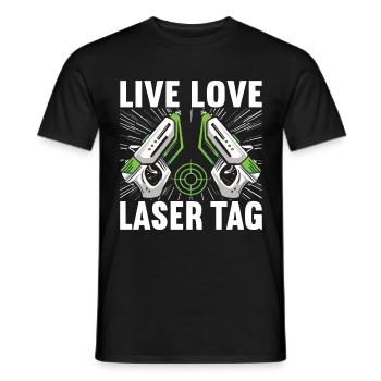 Laser Tag Birthday Laser Tag Player - Men's T-Shirt - black - Front - AI Model Male 178 light (178cm)