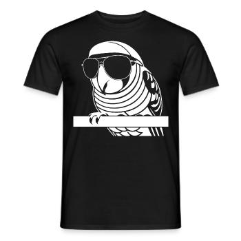 Drôle d’oiseau portant des lunettes de soleil Cool Bourke’s Parak - T-shirt homme - noir - Devant - AI Model Male 178 light (178cm)