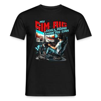 Sim Racing My Sim Rig Costs More Than My Car - Men's T-Shirt - black - Front - AI Model Male 178 light (178cm)