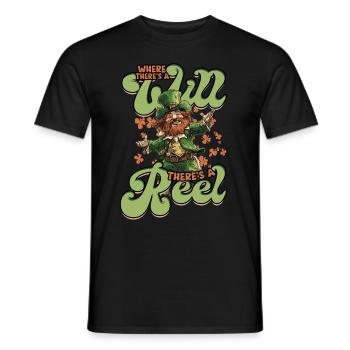 Danse irlandaise où il y a une volonté il y a une bobine - T-shirt homme - noir - Devant - AI Model Male 178 light (178cm)