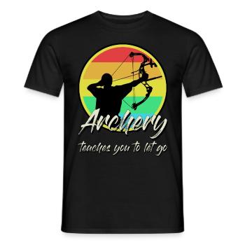 Archery Bow Shooting - Men's T-Shirt - black - Front - AI Model Male 178 light (178cm)