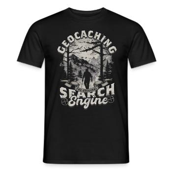 Geocache Geocaching The Original Seach Engine - Men's T-Shirt - black - Front - AI Model Male 178 light (178cm)