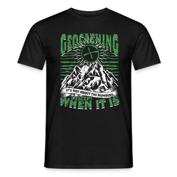 Géocache Géocaching Ce n'est pas une question de chiffres - T-shirt homme - noir - Devant - AI Model Male 178 light (178cm)